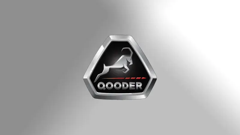 licht grijze achtergrond met logo Qooder als button op homepage